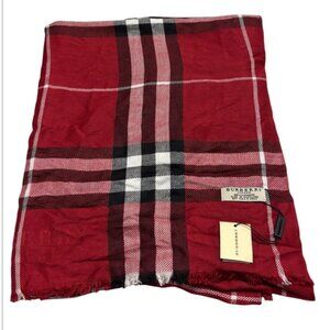 Burberry Crimson Checkered Scarf